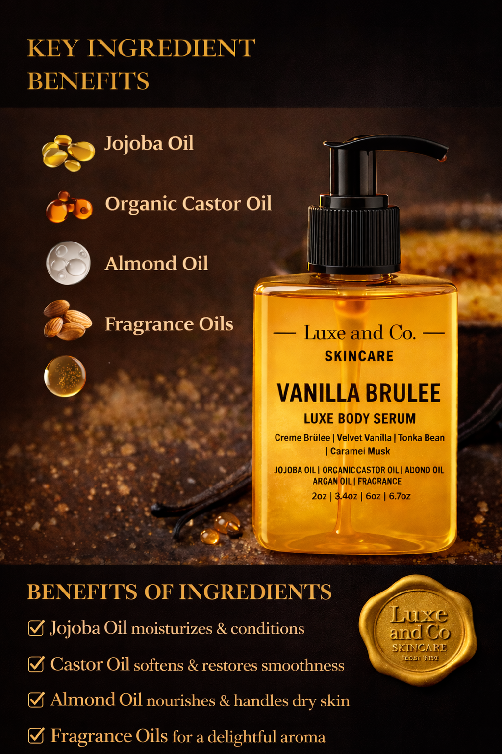 Vanilla Brûlée Luxè Body Serum
