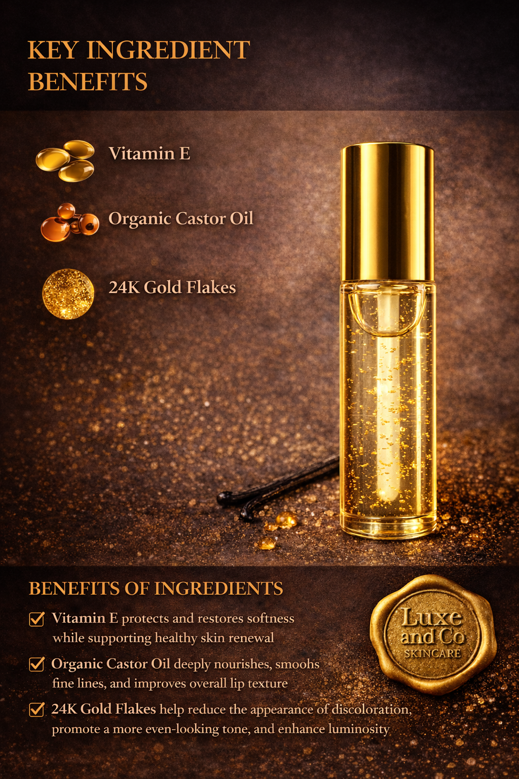 24K Lip Gold Lip Duo (Serum + Brush)