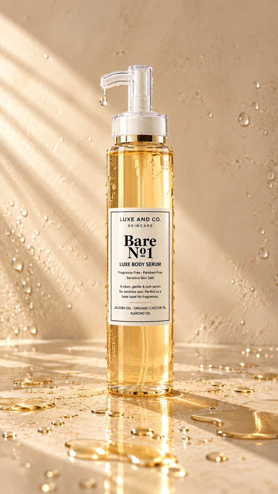 Bare Nº1 Luxe Body Serum  -  FRAGRANCE FREE - For Extremely Sensitive Skin